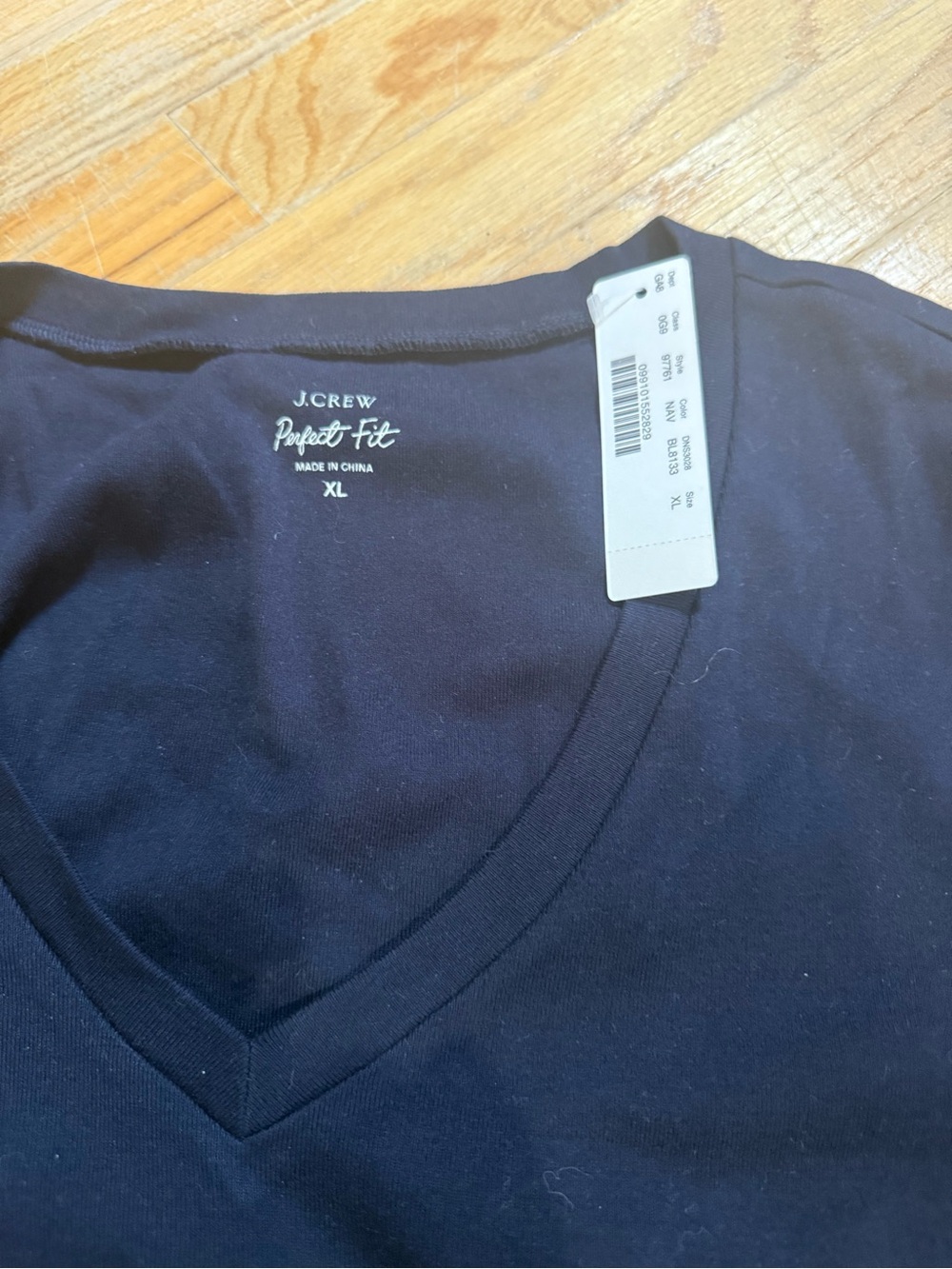J. Crew Perfect Fit V-Neck Tee in Navy Blue